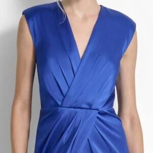 DKNY Women's Crisscross Pleated Side-Slit Sleeveless Gown